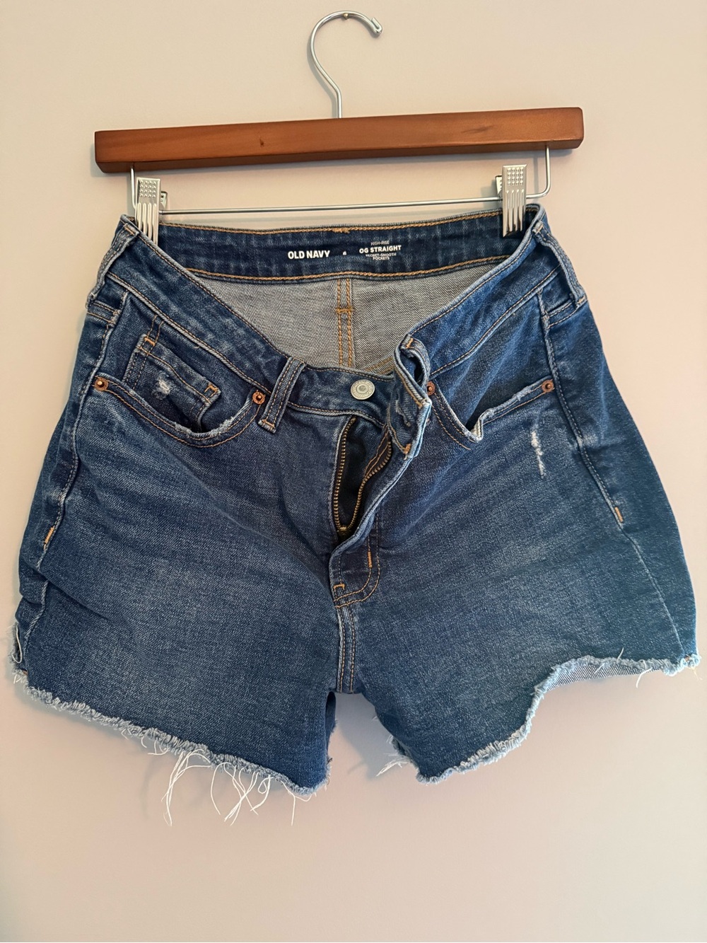 Old Navy Dark Blue Distressed Denim Cutoff Shorts